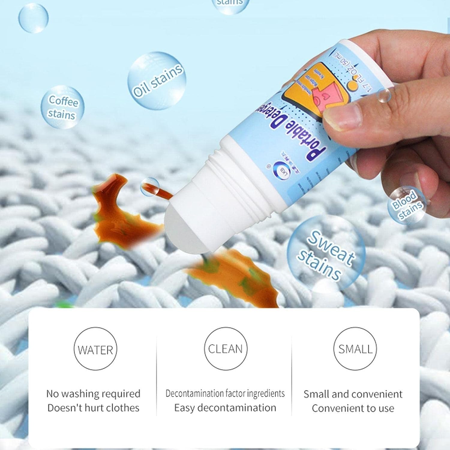 7933 Clothes Stain Remover Bead Design Emergency Stain Rescue Roller-ball Cleaner for Natural Fabric Removes Oil Almost All Types of Fabrics 7933 Clothes Stain Remover Bead Design Emergency Stain Rescue Roller-ball Cleaner for Natural Fabric Removes Oil Almost All Types of Fabrics